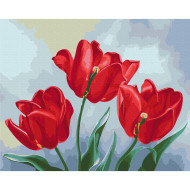 Картина по номерам "Красные тюльпаны" © Anna Steshenko Brushme BS53916 40x50 см                                        