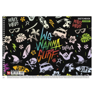 Альбом для малювання We wanna surf PB-SC-030-563-2, 30 аркушів, 120г/м2