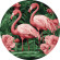 Картина по номерам "Фламинго в цветах" ©art_selena_ua KHO-R1005 диаметр 39 см Идейка опт, дропшиппинг