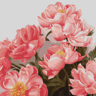 Картина по номерам "Букет розовых пионов" Идейка KHO3212 40х40см
