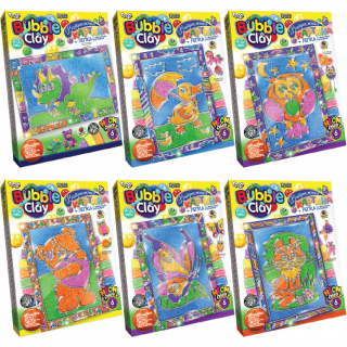 Набір для творчості Вітражна картина Bubble Clay 8063DT, 6 видів 