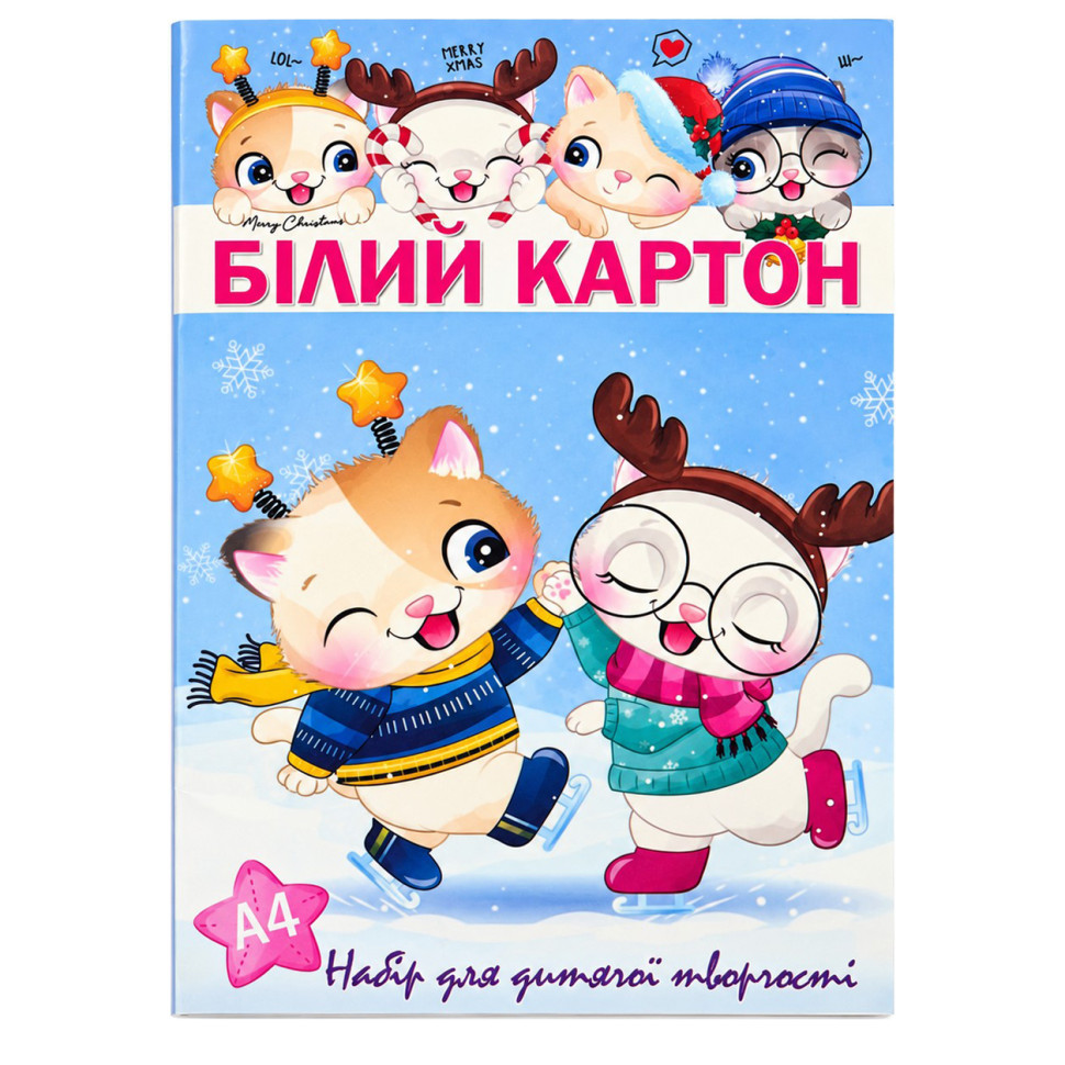Набор белого картона в папке 11В-019-1 формат А4, 10 листов опт, дропшиппинг