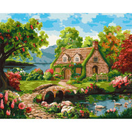 Картина по номерам "Цветущий домик" Идейка KHO6312 40х50 см