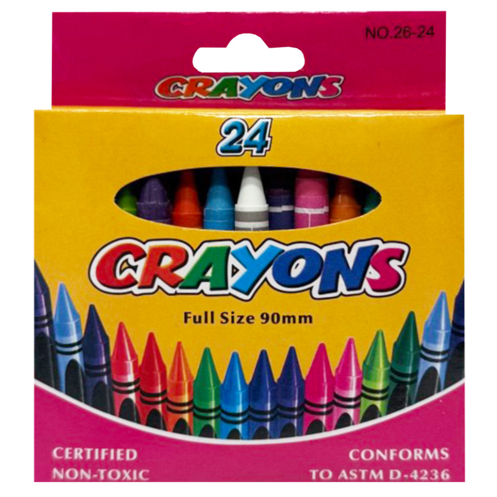 Набор восковых цветных карандашей Crayons 8496-24B 24 цвета опт, дропшиппинг