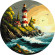 Картина по номерам "Маяк на побережье" ©art_selena_ua KHO-R1006 диаметр 39 см Идейка опт, дропшиппинг