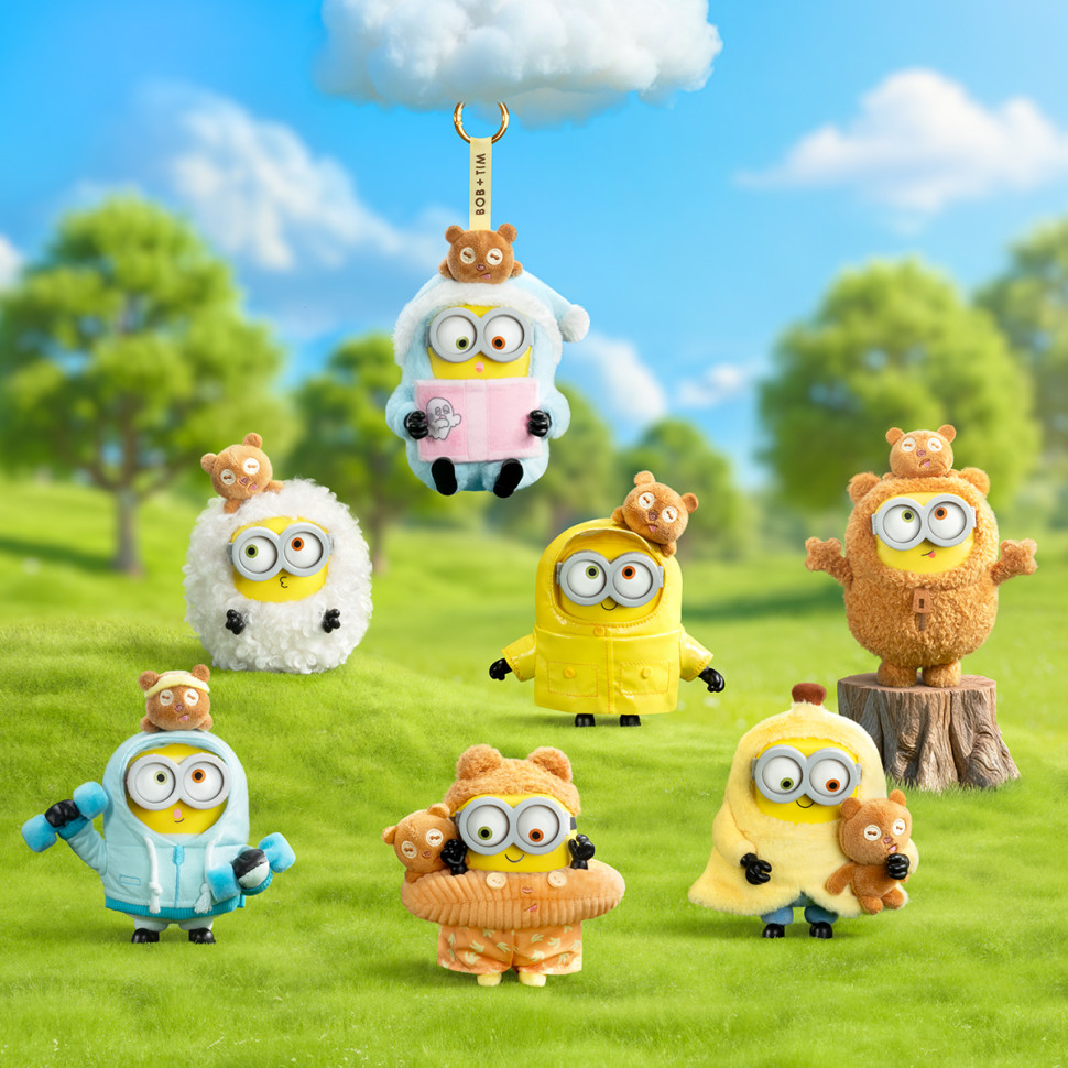 Коллекционная мягкая игрушка с кольцом Миньоны Pop Top 52Toys 25ZB301XHRTJ001 серии Bob & Tim опт, дропшиппинг