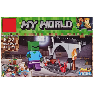 УЦЕНКА!!! Конструктор детский "Minecraft" Bambi 66024K-4-UC 41 деталь