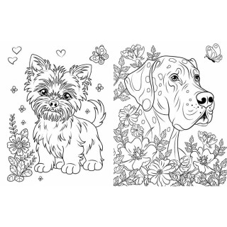 Велика книга розмальовок Коти та собаки 1736021, 64 сторінки