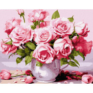 Картина по номерам "Розовые розы" KHO3254 40х50 см