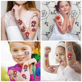 Набор временных татуировок "Человек-паук" Fresh Tattoo Spiderman-tattoo-mini-set-1-10, 10 штук, размер 12 х 7 см