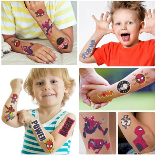 Набор временных татуировок "Человек-паук" Fresh Tattoo Spiderman-tattoo-mini-set-1-10, 10 штук, размер 12 х 7 см