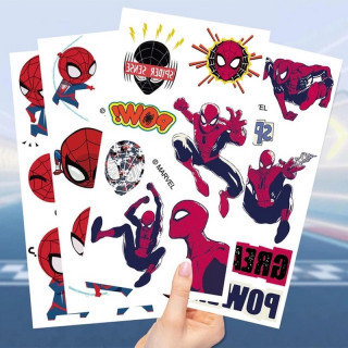 Набор временных татуировок "Человек-паук" Fresh Tattoo Spiderman-tattoo-mini-set-1-10, 10 штук, размер 12 х 7 см