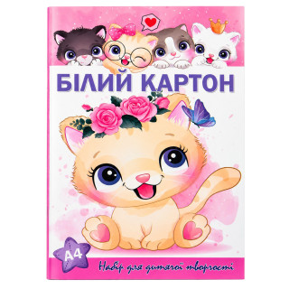 Набор белого картона в папке 11В-019-2 формат А4, 10 листов