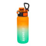 Пляшка для води 2501-SP(Orange-Turquoise) з поильником та кнопкою, 800 мл - гурт(опт), дропшиппінг 