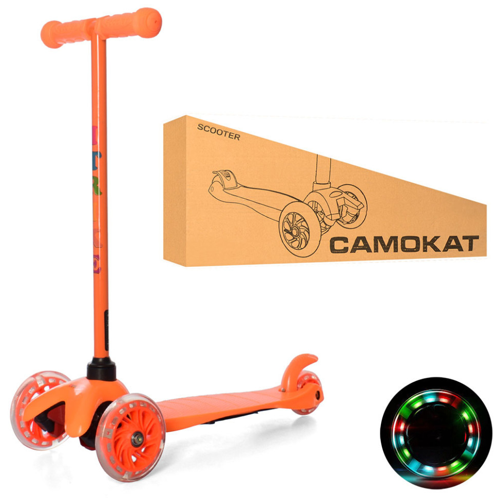 Дитячий самокат iTrike BB 3-013-5-OR MINI колеса, що світяться - гурт(опт), дропшиппінг 