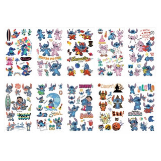 Набор временных татуировок "Лило и Стич № 2" lilo-stich-tattoo-2-1, 10 штук, размер 12 х 7 см