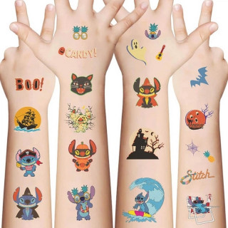 Набор временных татуировок "Лило и Стич № 2" lilo-stich-tattoo-2-1, 10 штук, размер 12 х 7 см