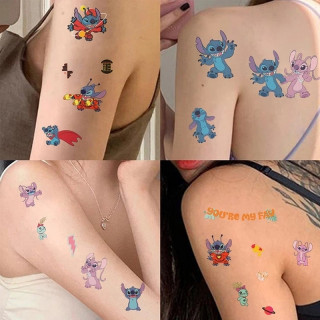 Набор временных татуировок "Лило и Стич № 2" lilo-stich-tattoo-2-1, 10 штук, размер 12 х 7 см