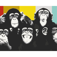 Картина по номерам без подрамника "Веселые шимпанзе" Art Craft 11510-ACNF 40х50 см