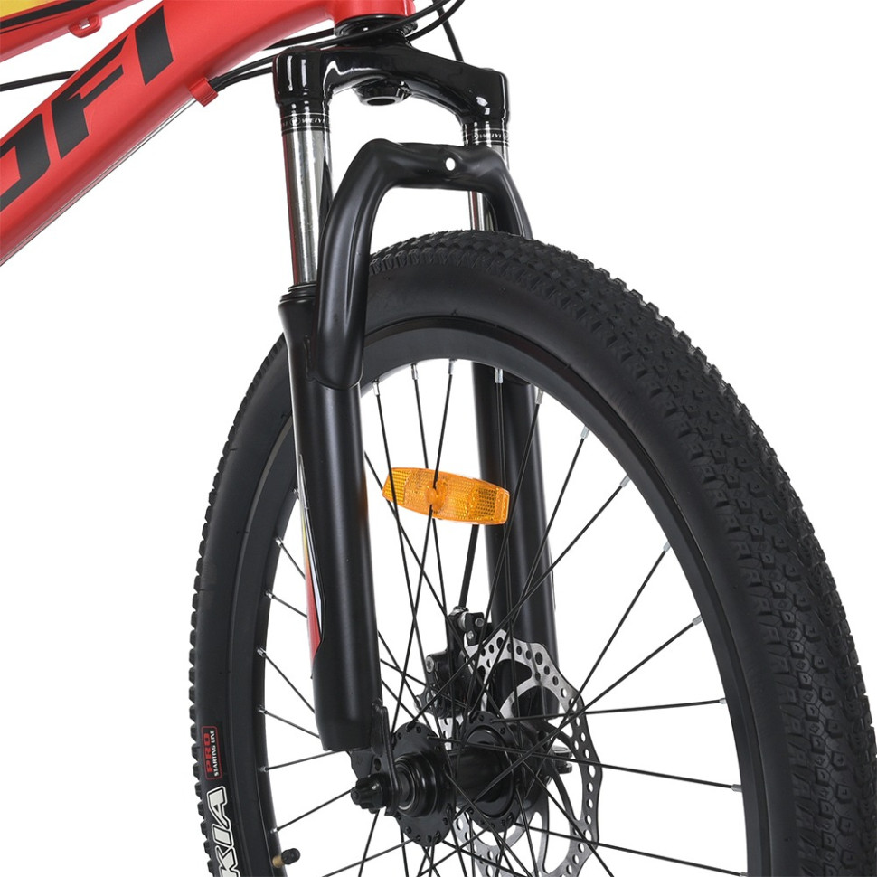 Велосипед MTB2401-1, 24 дюймов, алюминиевая рама 11 Shimano 21SP красно-черный опт, дропшиппинг