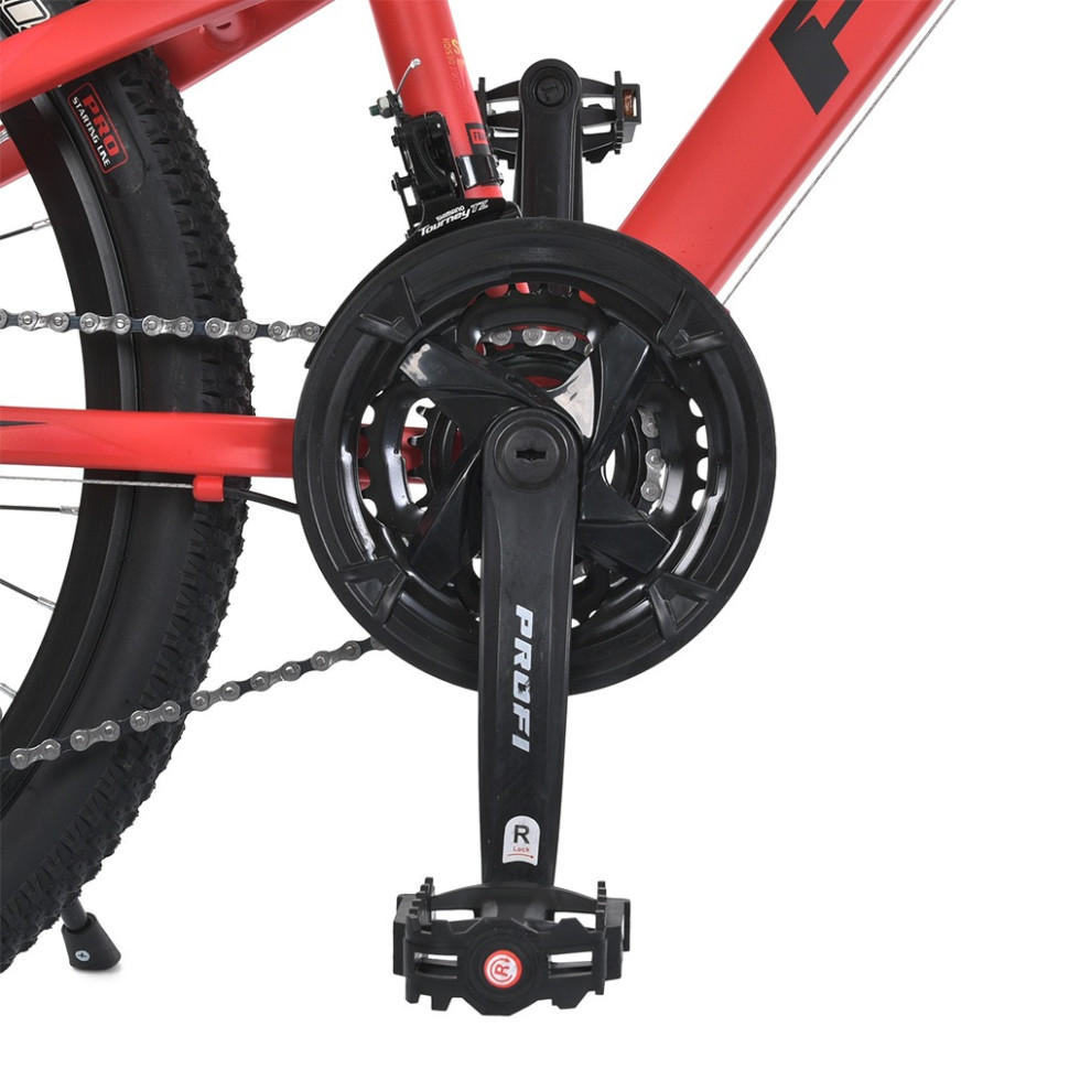 Велосипед MTB2401-1, 24 дюймов, алюминиевая рама 11 Shimano 21SP красно-черный опт, дропшиппинг