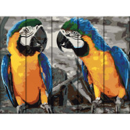 Картина по номерам по дереву "Два попугая" ASW057 30х40 см        