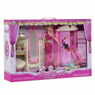 Ігрова меблі для ляльок типу барбі 589-2 з лялькою і одягом