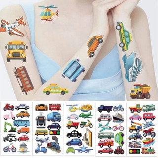 Набор временных татуировок "Транспорт № 1" transport-tattoo-1-10, 10 штук, размер 12 х 7 см