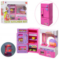 Кухонні меблі для ляльок типу барбі XS-14012 холодильник і робочий стіл