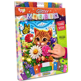 Креативное творчество "Блестящая мозаика Kitten" БМ-04-01 серии "Glitter Mosaic"