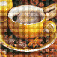 Алмазная мозаика "Кофейное наслаждение" Идейка AMC7680 без подрамника 20х20 см