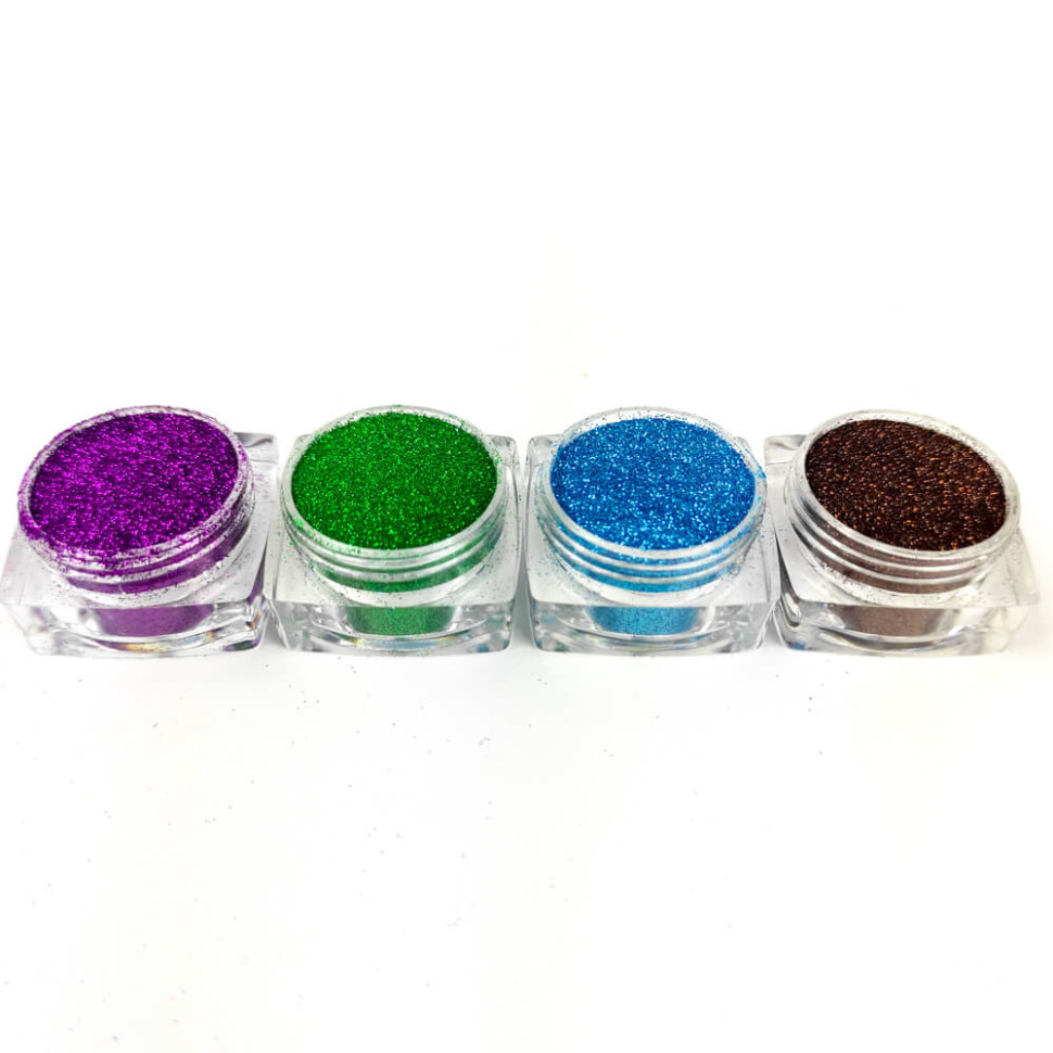 Набор глиттера для био-тату «Базовый №3» glitter-set-4x-3, 4 цвета  опт, дропшиппинг