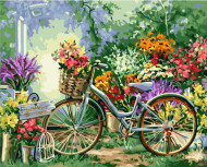 Картина по номерам. Art Craft "Велосипед в цветах" 40*50см 12501