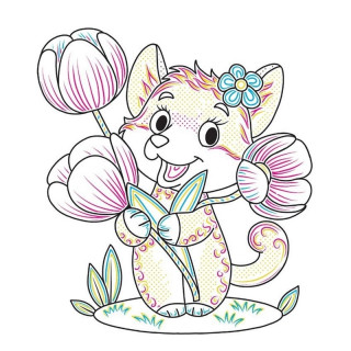 Детская книга-раскраска "В цветнике" 1806009, 12 страниц