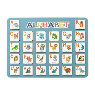 УЦЕНКА!!! Деревянный алфавит-вкладыш английский "ALPHABET" Vladico 3240-03-002-UC синий 29х39 см