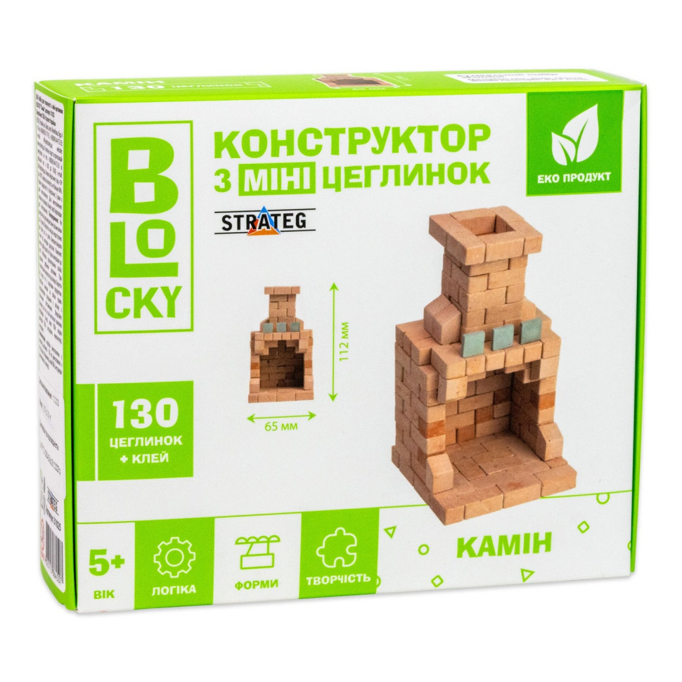 Строительный набор для творчества из мини-кирпичиков BLOCKY Камин 31025, 130 кирпичиков опт, дропшиппинг