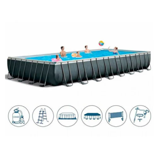 Бассейн каркасный "PREMIUM POOL" INTEX 26378 фильтр-насос, лестница, подстилка, тент
