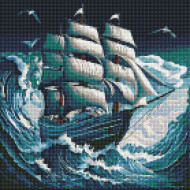 Алмазная мозаика "Шторм на море" AMO7720 40х40см