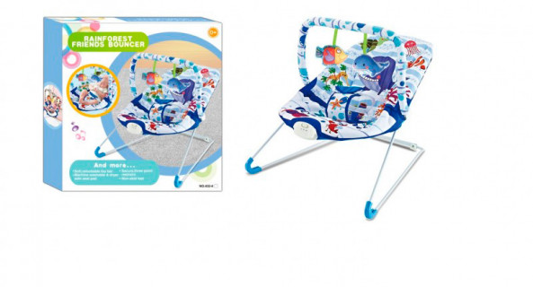 Детский шезлонг-качалка с массажером 432-1/2/3/4 музыкальный