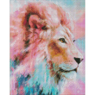 Алмазная мозаика "Розовый лев" ©Ira Volkova AMO7454 40х50 см                                                     