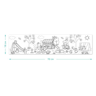 Детская раскраска "Peppa Pig: Прогулка с семьей" 200184 большой формат 70×16 см