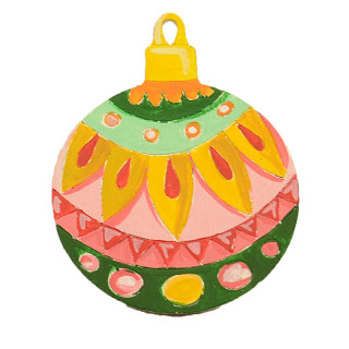 Набор для творчества новогодний Роспись акриловыми красками "Шар и елка" Умняшка НГ-002/4