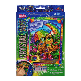 Набор креативного творчества "Crystal art Kids" Сова Danko Toys CArt-01-10, 9 цветов, 6 форм