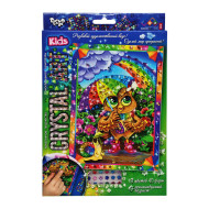 Набор креативного творчества "Crystal art Kids" Сова Danko Toys CArt-01-10, 9 цветов, 6 форм