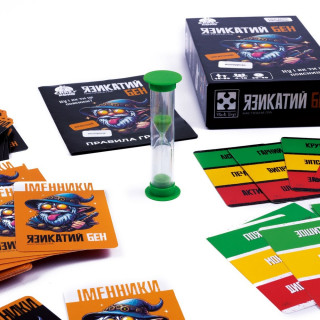Карточная игра "Языкастый Бен" VT5903-04, 100 карточек, песочные часы