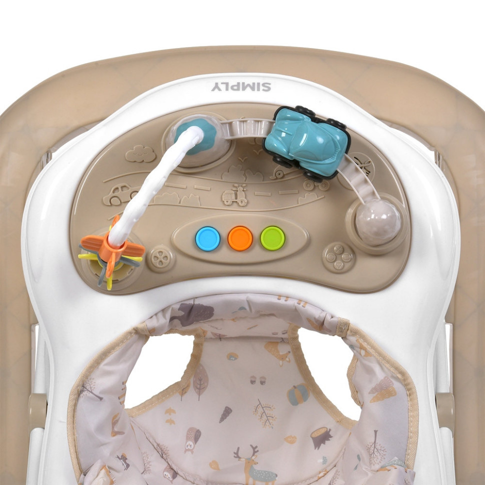 Детские Ходунки SIMPLY ME 1215 Beige, с погремушками, музыкальная опт, дропшиппинг