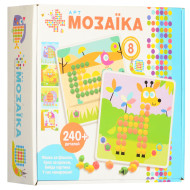 Детская мозаика с трафаретами животных M7E, 240 деталей (6 цветов)                 