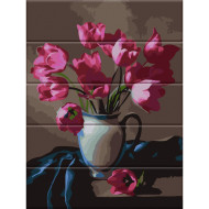 Картина по номерам по дереву "Чудесные тюльпаны" ASW083 30х40 см 