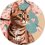 Картина по номерам "Волшебный котенок" ©art_selena_ua KHO-R1012 диаметр 39 см Идейка