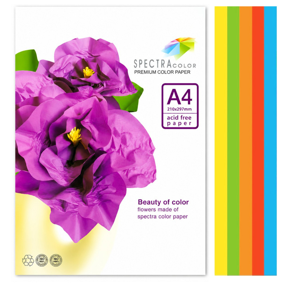 Папір кольоровий Spectra Color 16.4253 А4, 5 кольорів, 50 листів, 160 г/м² - гурт(опт), дропшиппінг